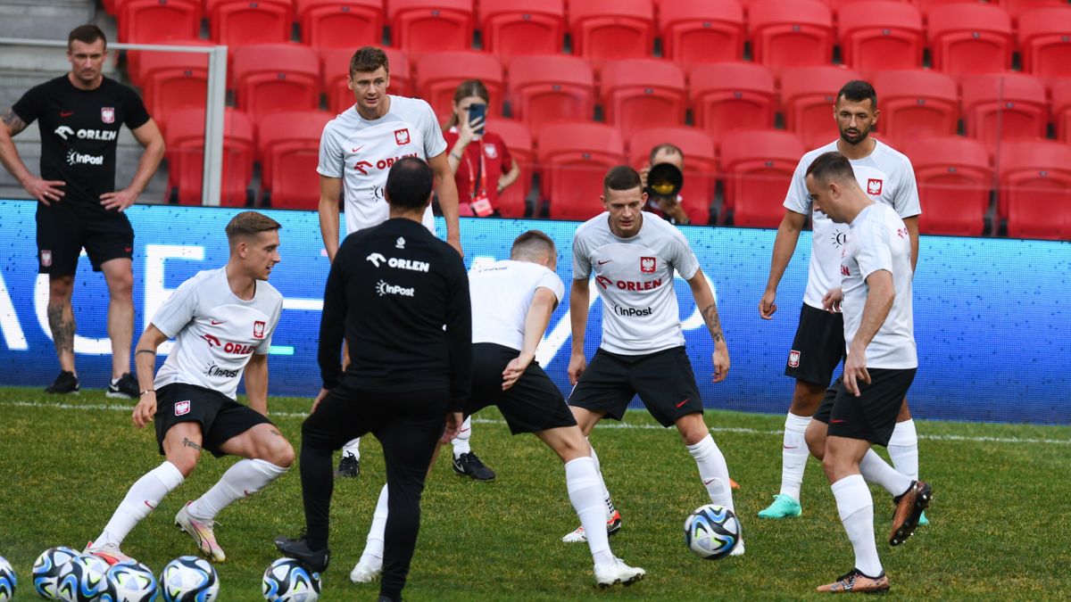 Piłkarze reprezentacji Polski podczas treningu kadry w Tiranie