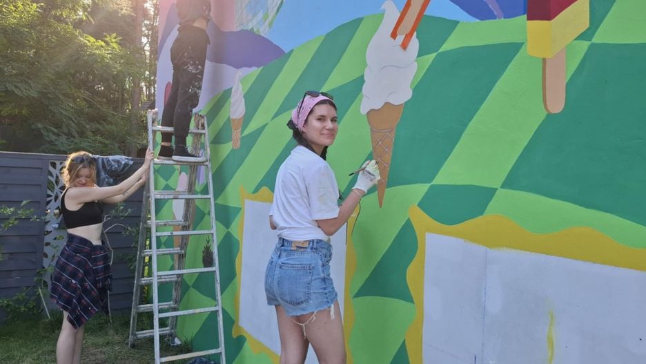 Mural w Sokolnikach-Lesie