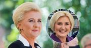 Agata Duda stawia na stylizację w odważnym kolorze. Zdjęcia z Korei obiegają internet