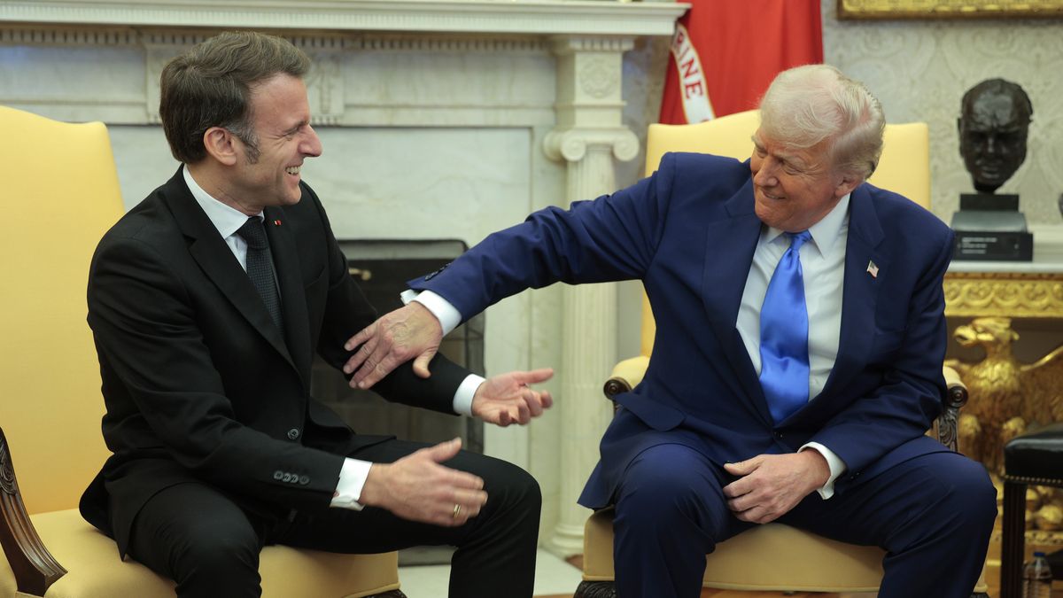 WASHINGTON, DC - FEBRUARY 24: U.S. President Donald Trump meets with French President Emmanuel Macron in the Oval Office at the White House on February 24, 2025 in Washington, DC. Macron is meeting with Trump in Washington on the third anniversary of Russia’s full-scale military invasion of Ukraine. (Photo by Chip Somodevilla/Getty Images)