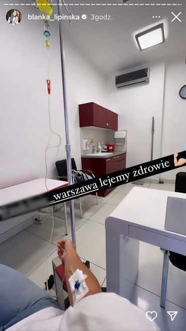 Blanka Lipińska podłączona pod kroplówkę