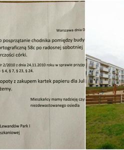 Mieszkańca Warszawskiego osiedla oburzyły... rysunki kredą na chodniku