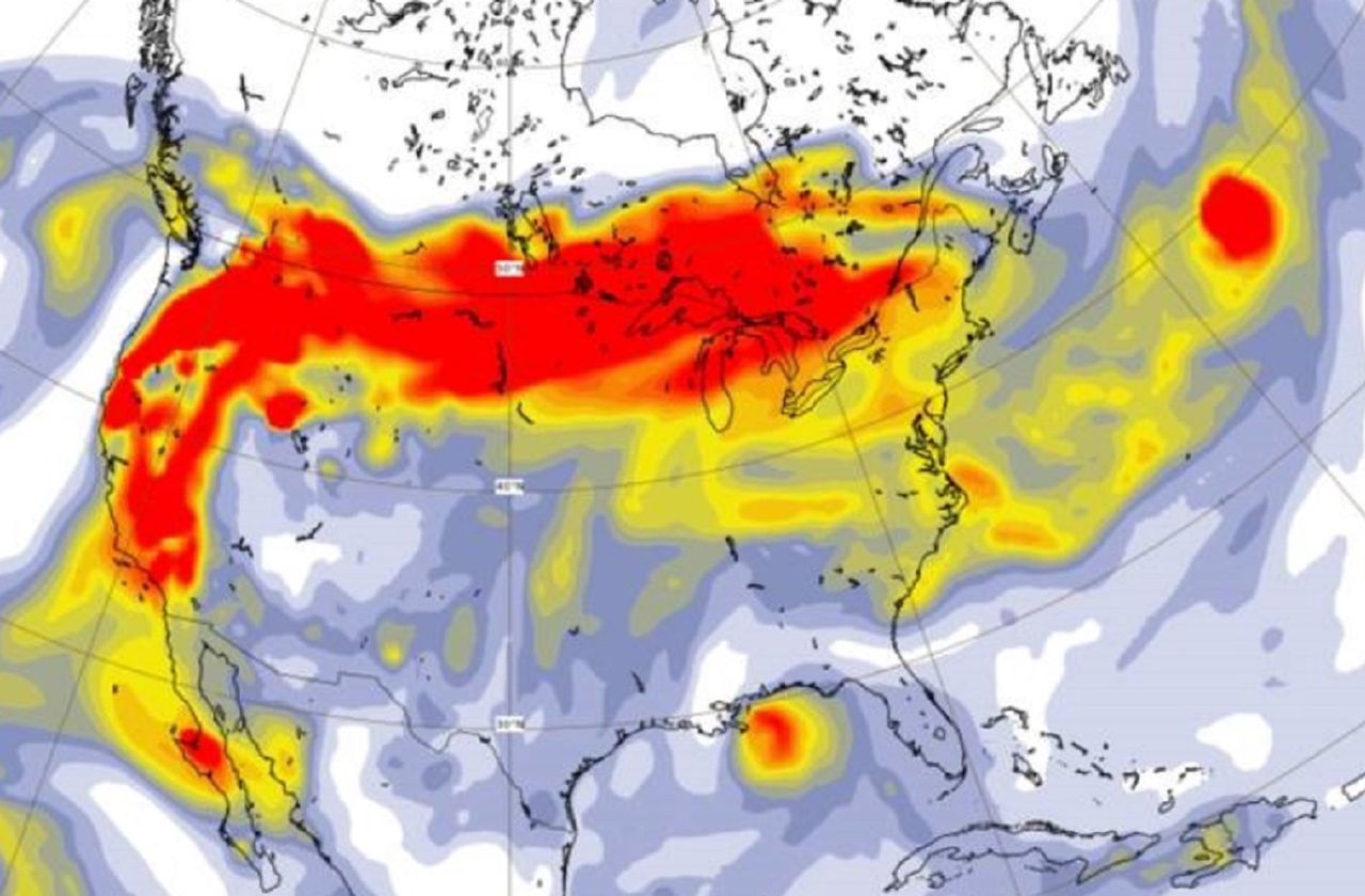 Pożary w USA. Naukowcy: gigantyczny dym dotarł do Europy - Pożary w USA. Dym dotarł do Europy Północnej