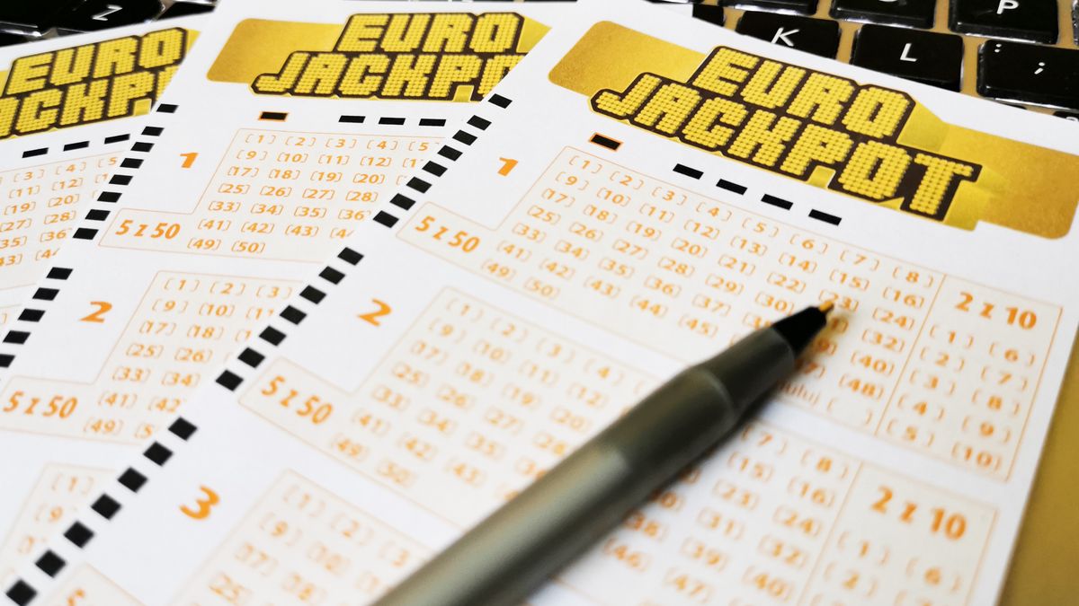 Close-Up of Eurojackpot lottery betting tickets. Krakow, Poland on August 31, 2021. (Photo by Beata Zawrzel/NurPhoto via Getty Images)