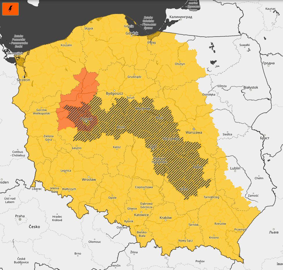 W tych rejonach obowiązują alerty przed burzami