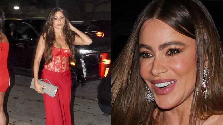 Sofia Vergara eksponuje swoje wdzięki w czerwonej kreacji