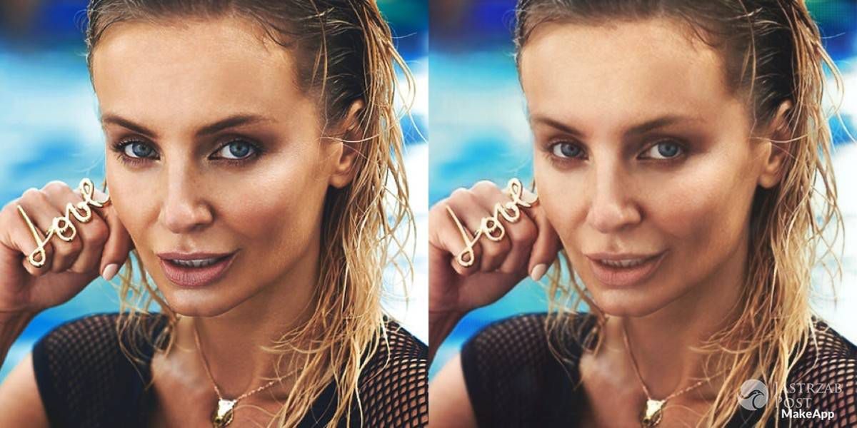 Agnieszka Woźniak-Starak bez makijażu w aplikacji MAKEAPP