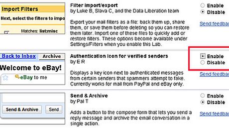 Gmail weryfikuje maile z PayPala i eBaya 1