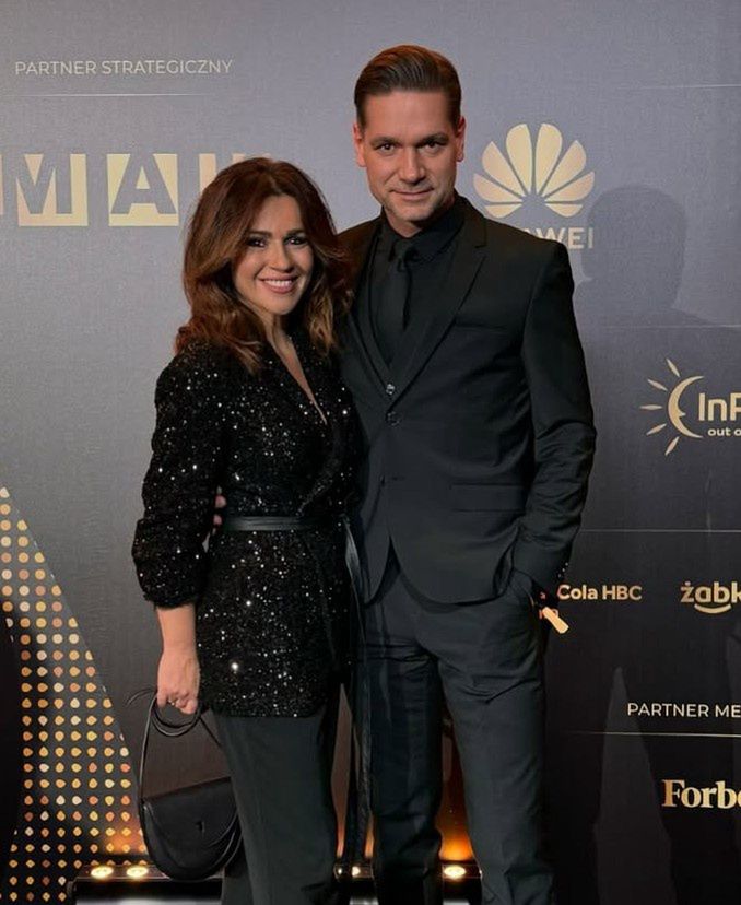 Beata Tadla z mężem