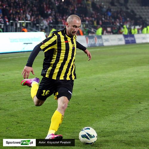 W debiucie w barwach GKS Katowice Gancarczyk został ukarany żółtą kartką