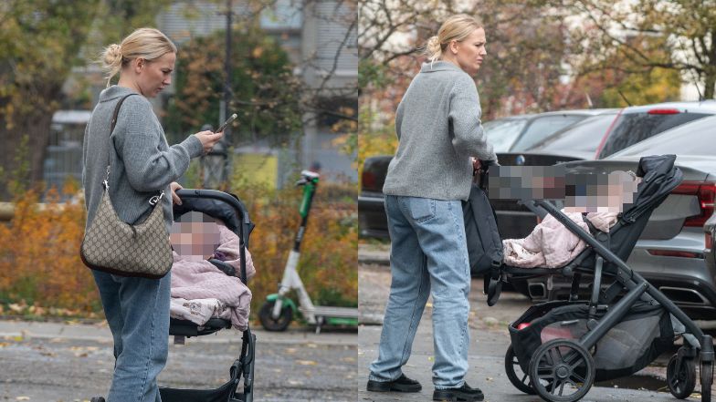 Rafał Zawierucha na spacerze z żoną i córką 
