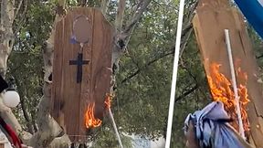 Zaskakujące sceny na fecie Argentyńczyków. Spalili podobiznę piłkarza [WIDEO]