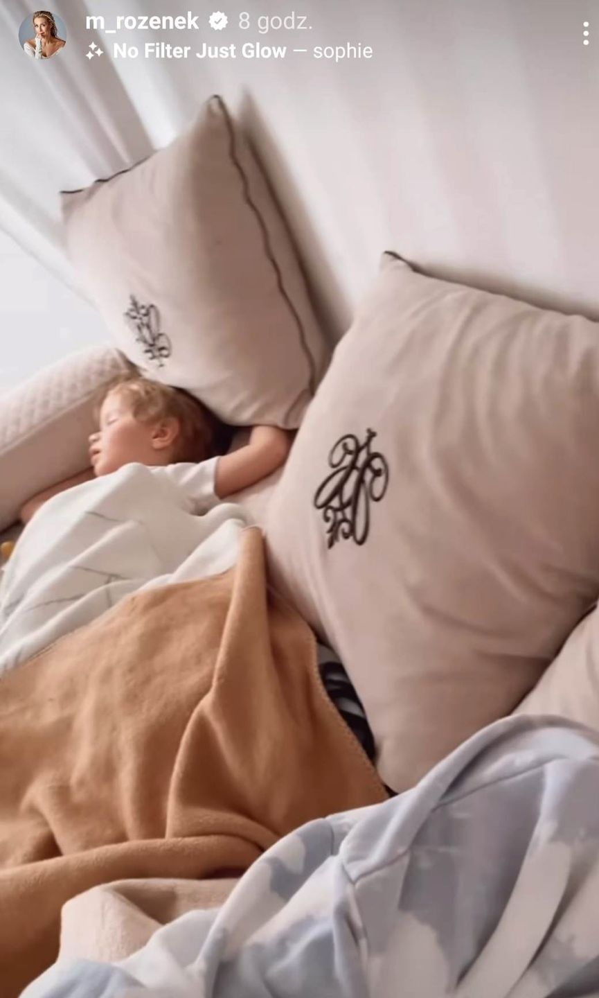 Małgorzata Rozenek i śpiący Henio