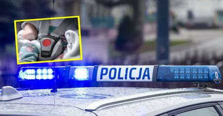 Niemowlę zatrzaśnięte w aucie. Policjanci wybili szybę