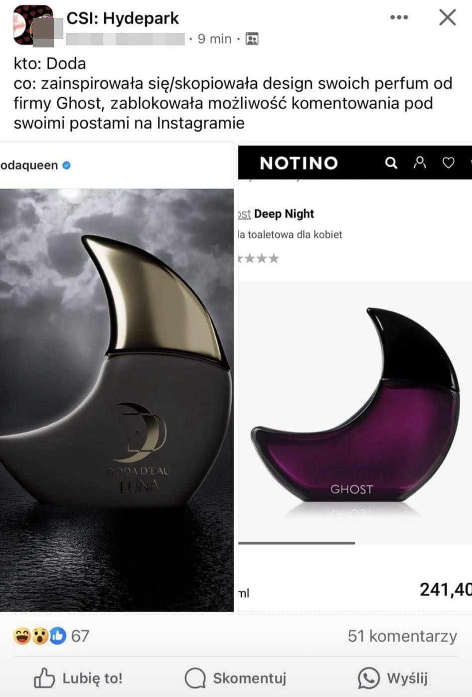 Porównanie perfum Dody i Ghost Deep Night