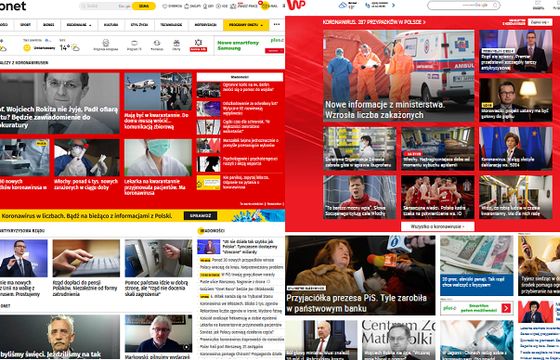 Onet i WP ze spadkami, o2.pl i SE.pl przed Naszemiasto, TVN24.pl i Wyborcza.pl (TOP10 stron z informacjami i publicystyką)