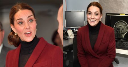 Kate w stroju nauczycielki spotkała się z naukowcami (ZDJĘCIA)