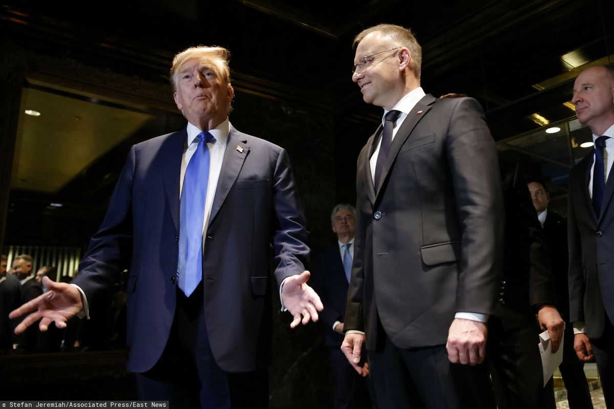 Donald Trump podczas spotkania z Andrzejem Dudą