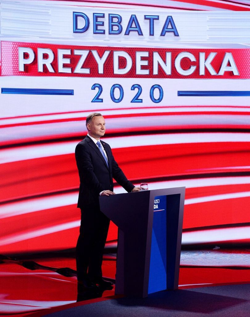 Andrzej Duda podczas debaty w Lesznie