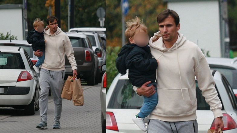 Jarosław Bieniuk spędza czas z synkiem 