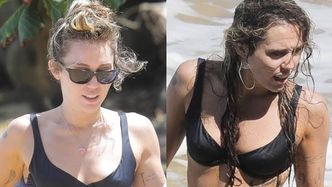 Miley Cyrus w bikini paraduje po hawajskiej plaży. Towarzyszył jej UKOCHANY! (ZDJĘCIA)