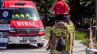 Strażacy walczyli z pożarem lasu. Porywisty wiatr utrudniał akcję