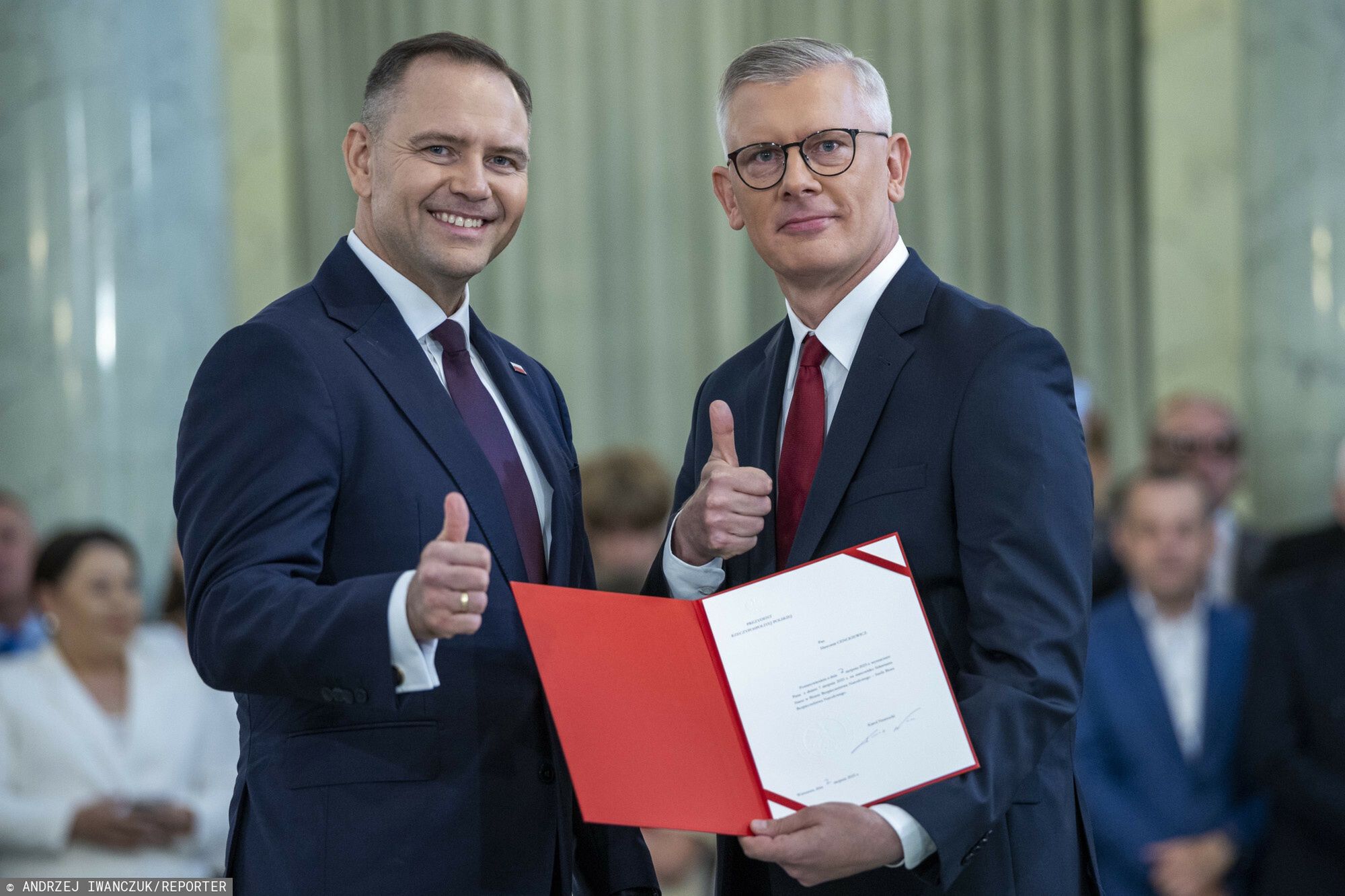 Prezydent Karol Nawrocki i szef BBN Sławomir Cenckiewicz
