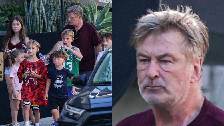 Alec Baldwin na spacerze z rodziną