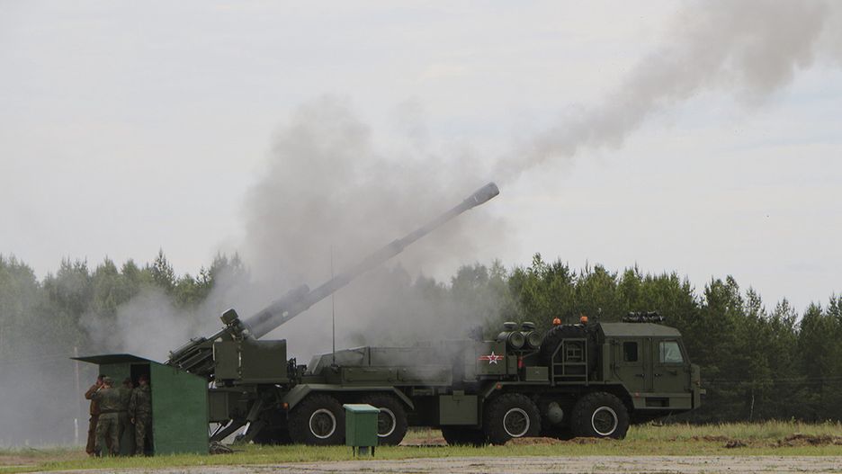 2S43 Małwa podczas testów
