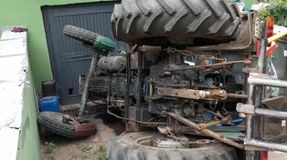 Sława: Traktor na dachu. Policja szuka sprawcy szalonego rajdu