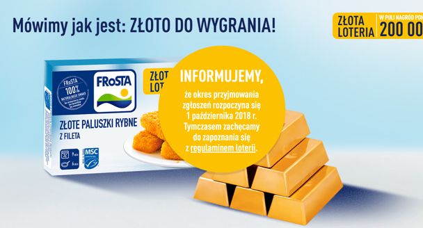 Frosta w nowej loterii rozdaje złoto
