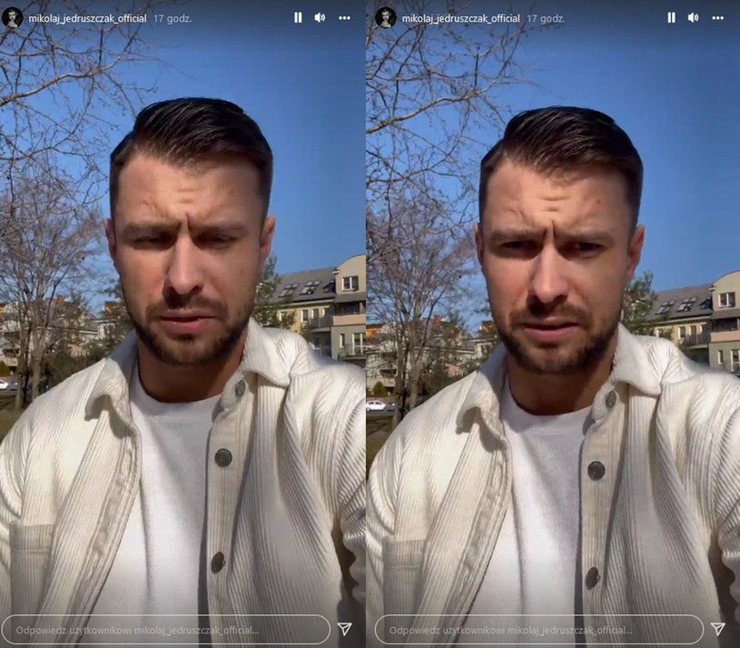 Kadr z Instastories Mikołaja Jędruszczaka 