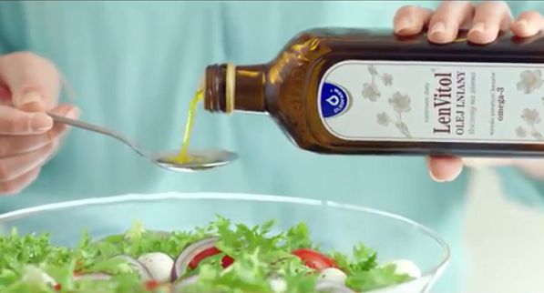 LenVitol promowany w telewizji hasłem „Dodaj zdrowia do swoich dań”