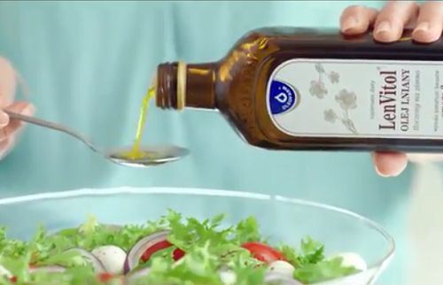 LenVitol promowany w telewizji hasłem „Dodaj zdrowia do swoich dań”