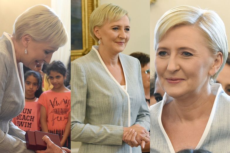 Agata Duda na spotkaniu z siostrą Rafałą i sierotami z Betlejem