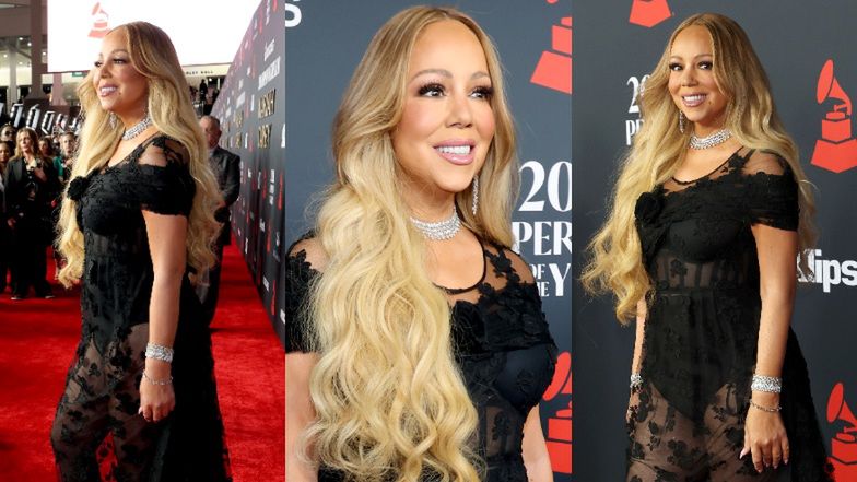 Mariah Carey w prześwitującej sukience