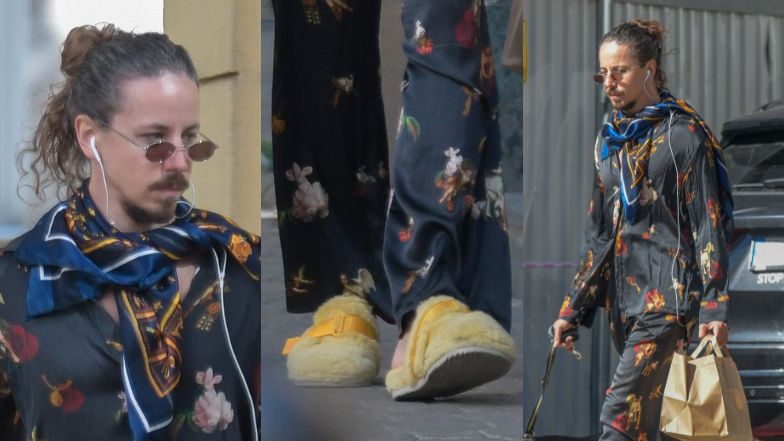 Michał Szpak przemierza stolicę w barokowej piżamie 