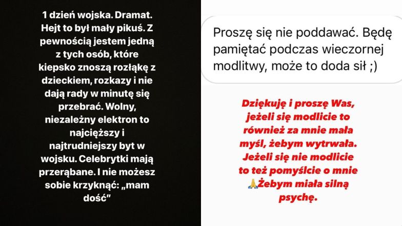 Marianna Schreiber relacjonuje pierwsze dni w wojsku