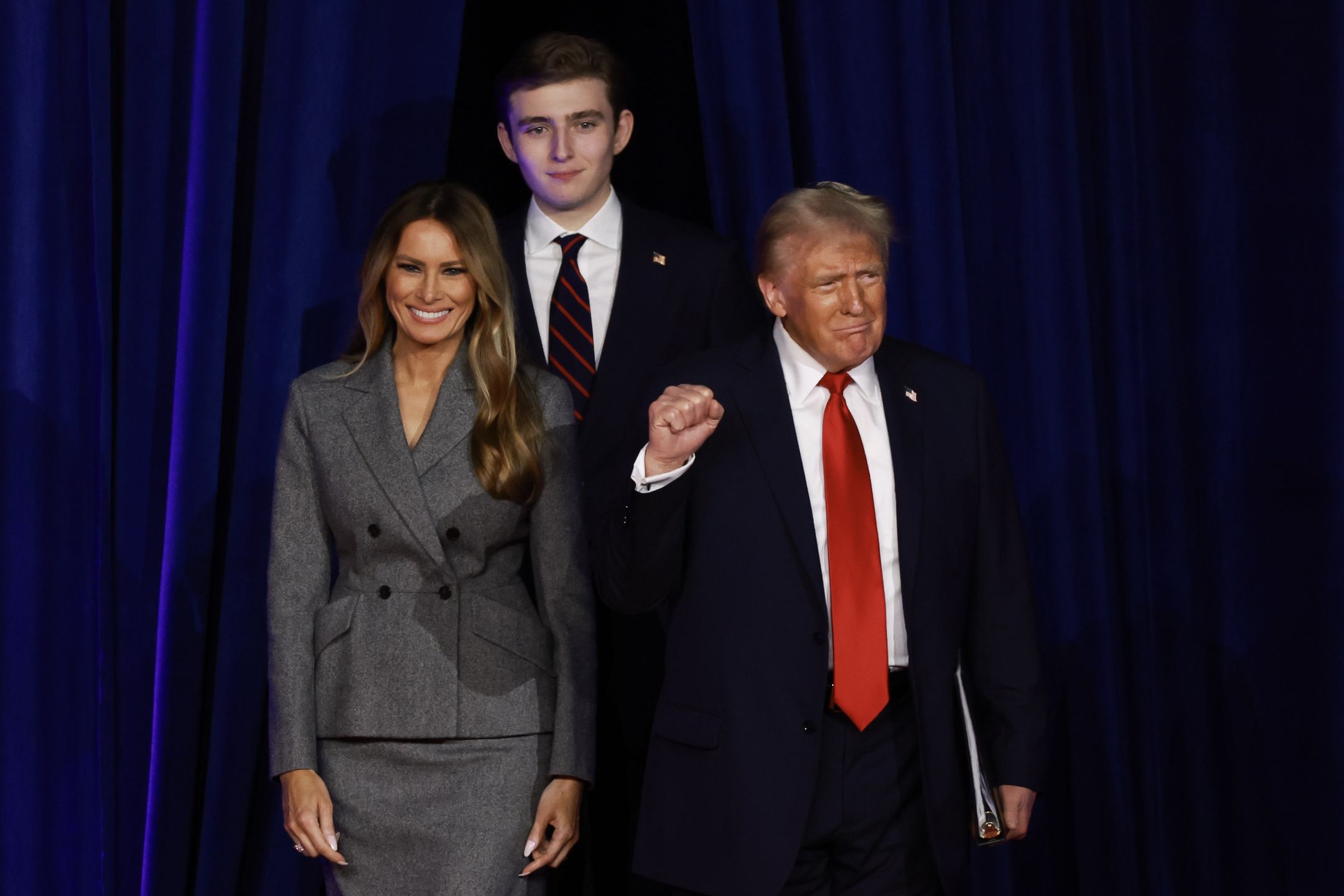 Melania, Barron i Donald Trumpowie