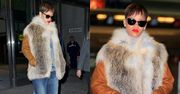 Rihanna w futrze na lotnisku! (FOTO)