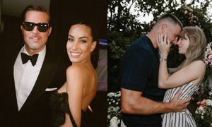 62-letni Brad Pitt debiutuje na Instagramie z młodszą o 29 lat dziewczyną. Gołąbeczki podzieliły się zdjęciem z WESELA Taylor Swift (ZDJĘCIA)