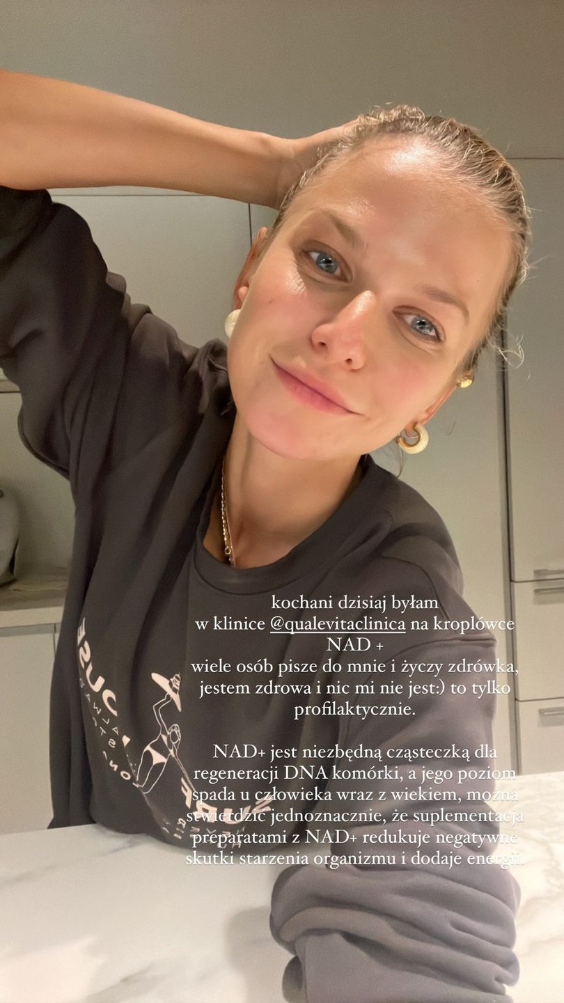 Lewandowska chwali się kroplówką.