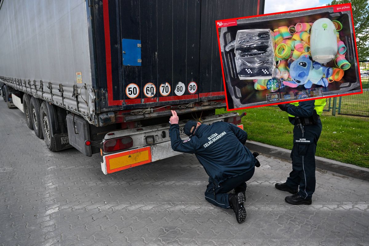 Funkcjonariusze KAS przejęli podróbki przewożone dostawczakiem