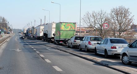 Protest kierowców na drodze krajowej "22"