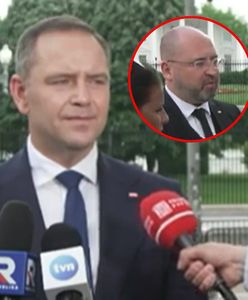 Spięcie na konferencji Nawrockiego w USA. Bielan: ma pan amnezję