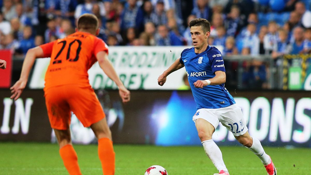 Newspix / JAKUB PIASECKI / CYFRASPORT / NEWSPIX.PL / Wołodymyr Kostewycz w barwach Lecha (12.08.2017, mecz z Zagłębiem Lubin)