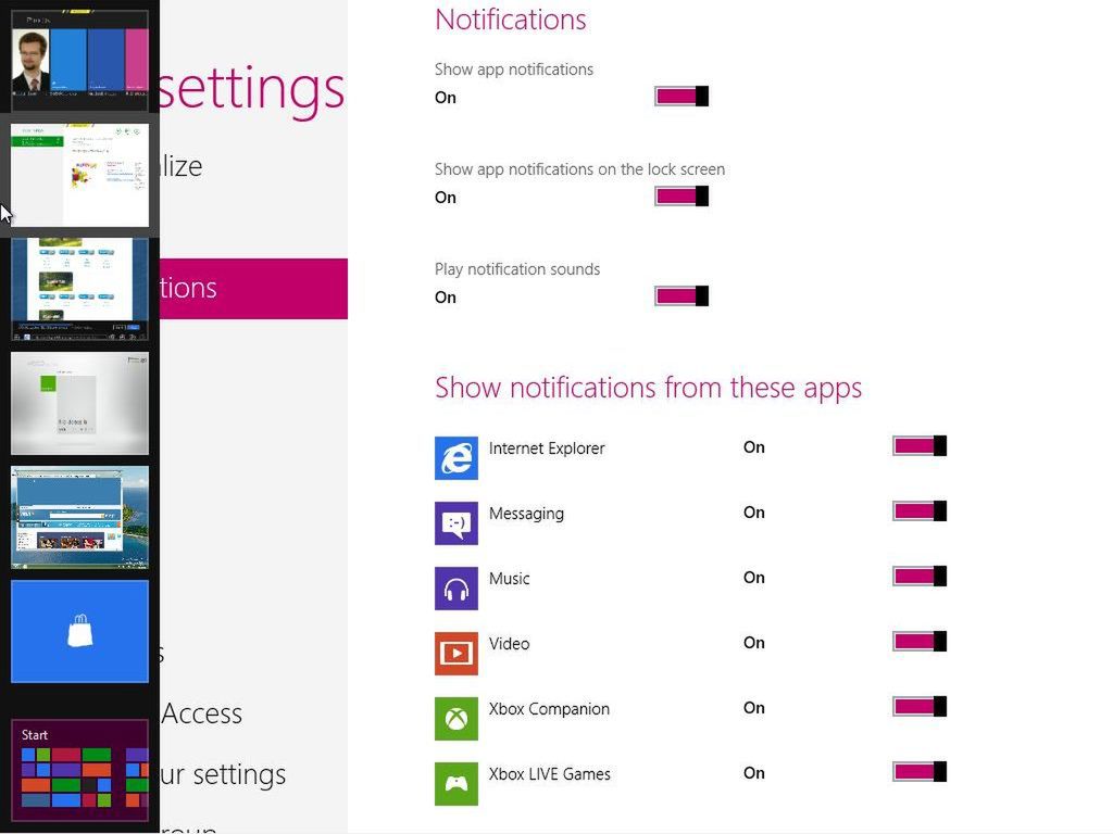 Windows 8 Consumer Preview - przełączanie między aplikacjami