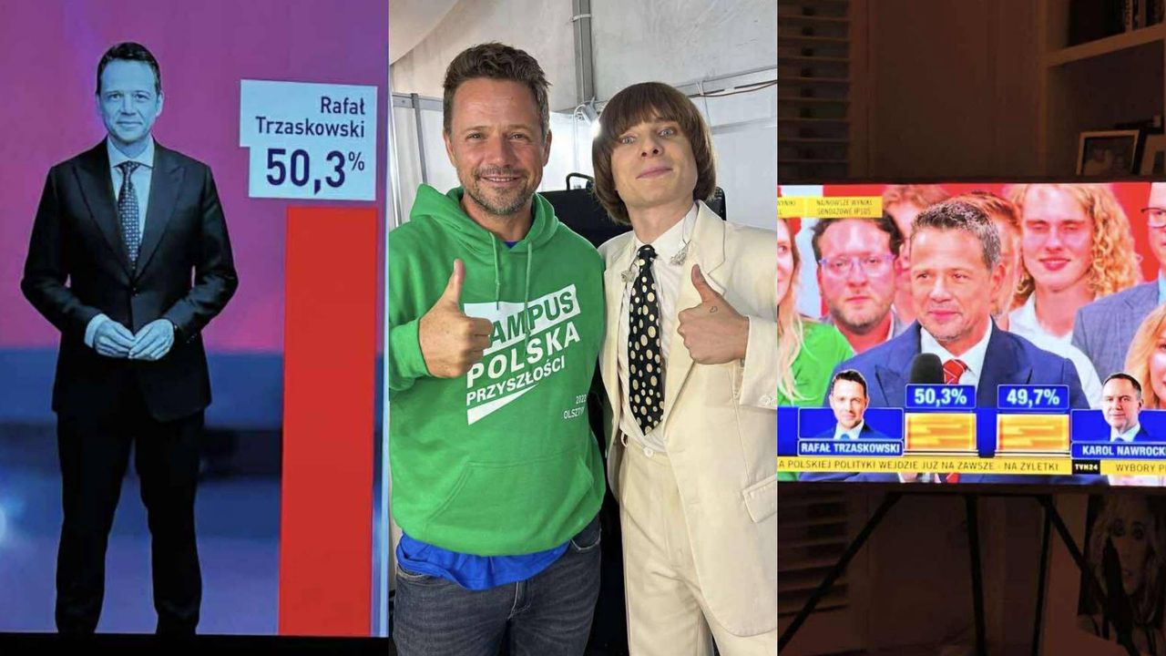 Rafał Trzaskowski prowadzi w exit poll. Gwiazdy reagują [ZDJĘCIA]