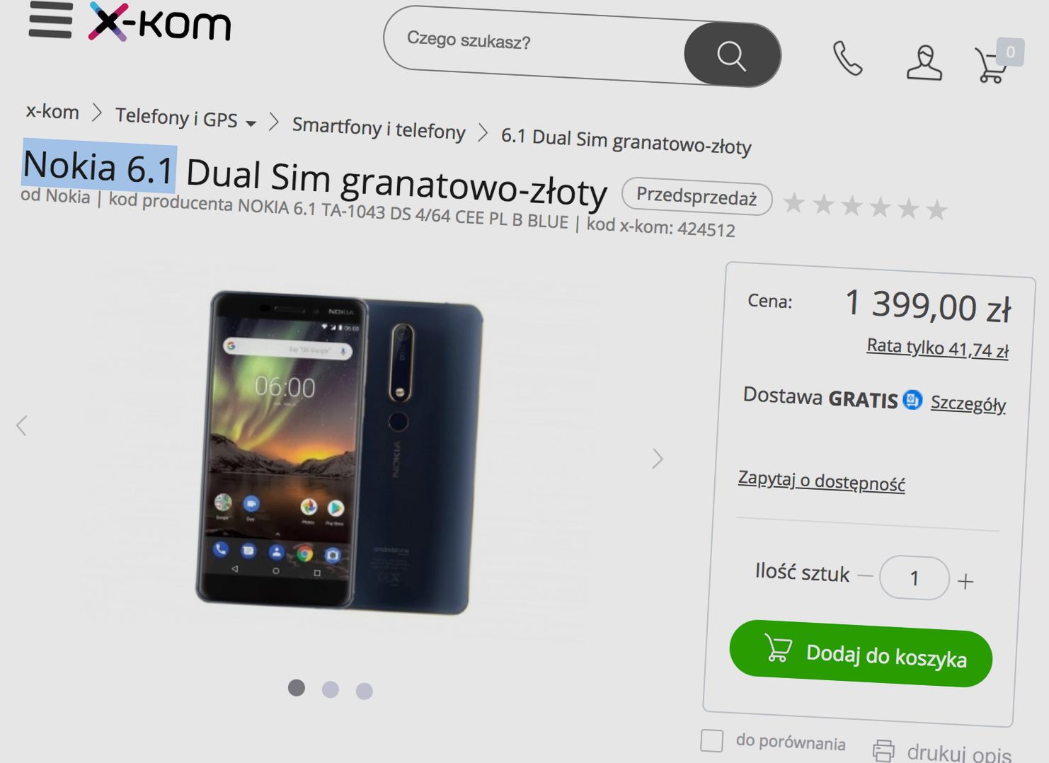 "Nowa Nokia 6" już w Polsce ze zmienioną nazwą. Zasugerowałem ją 4 miesiące temu 3
