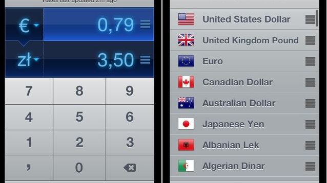 Currencies - niezwykły przelicznik walut dla iPhone'a 1